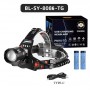 Ліхтар налобний NIGHT VISION FLUORESCENCE SY-8086-PM10-TG, 2x18650, signal light, ЗУ Type-C, zoom, Box