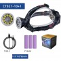 Фонарь налобный CT021 10+1 ULTRA LED, 3x18650, power bank, ЗУ Type-C