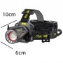 Фонарь налобный H610-WHITE LASER LED PM50-TG, Motion Sensor, 3x18650, power bank, ЗУ Type-C, zoom