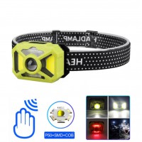 Ліхтар налобний 2323-P50+SMD+COB(white+red), Motion Sensor, Li-Ion акумулятор, ЗУ Type-C