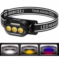 Ліхтар налобний YD02-COB(white+red+blue), Li-Ion акумулятор, ЗУ Type-C