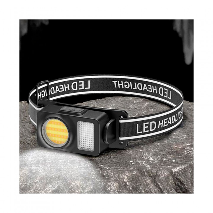 Налобний ліхтар PL-192 350 лм з аккумулятором, сенсорний, 4 режими світла холодне тепле червоне синє, USB Type-C, IPX4