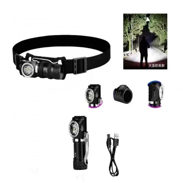 Налобний ліхтар Police PL-248 акумуляторний 700 mAh 14500 з магнітом, 500–600 люмен, USB Type-C, IPX4