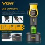 Акумуляторна машника для стриження (clipper) VGR V-885C GOLD, 10 насадок, LED display