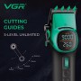 Акумуляторна машника для стриження (clipper) VGR V-885C GREEN, 10 насадок, LED display