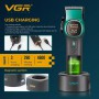 Акумуляторна машника для стриження (clipper) VGR V-885C GREEN, 10 насадок, LED display
