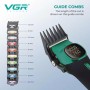 Акумуляторна машника для стриження (clipper) VGR V-885C GREEN, 10 насадок, LED display