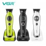 Тример VGR V-880T BLACK, EXTERNAL ROTOR MOTOR, MIM BLADE, 4 насадки, док-станція