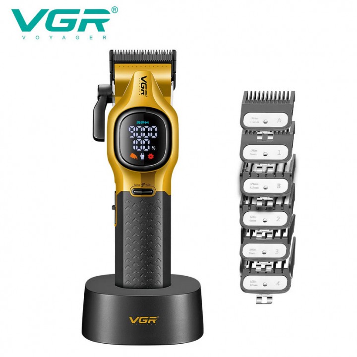 Акумуляторна машника для стриження (clipper) VGR V-886C GOLD, LED display, 9000RPM