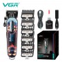 Акумуляторна машинка для стриження (clipper) VGR V-279 RED, 6 насадок, 9000 RPM, 2500 mAh, LED display