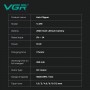 Акумуляторна машинка для стриження (clipper) VGR V-279 RED, 6 насадок, 9000 RPM, 2500 mAh, LED display