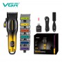 Аккумуляторная машинка для стрижки (clipper) VGR V-026 GOLD, 6 насадок, 9000 RPM, LED display