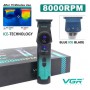 Тример VGR V-946 з технологією охолодження ICE TECHNOLOGY, 4 насадки, 8000 RPM, 3000 mAh, LED display