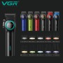 Акумуляторна машинка для стриження (clipper) VGR V-001 BLACK, 10 насадок, 9000 RPM, 4600 mAh, LED light, LED display