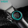 Акумуляторна машинка для стриження (clipper) VGR V-001 BLACK, 10 насадок, 9000 RPM, 4600 mAh, LED light, LED display