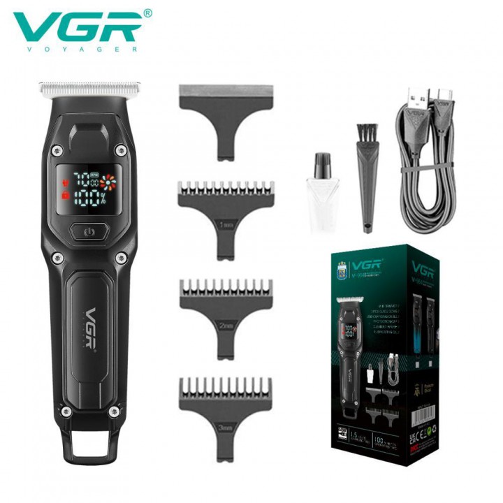 Тример VGR V-964 BLACK, 7000 RPM, 3 насадки, LED display