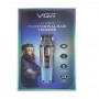 Триммер VGR V-879T BLUE, 4 насадки, 7500 RPM, 1500 mAh, LED display