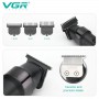 Тример VGR V-987 BLACK, 3 насадки, LED display