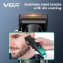 Акумуляторна машинка для стрижки (clipper) VGR V-662 GREEN, 7000 RPM, 6 насадок, LED display
