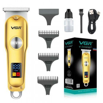 Машинка (триммер) для стрижки волос и бороды VGR V-290, Professional, 3 насадки, LED Display, встр. аккум.