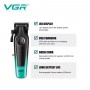 Акумуляторна машинка для стриження (clipper) VGRV-196 GREEN, 8 насадок, 7000 RPM, 2000 mAh, LED display