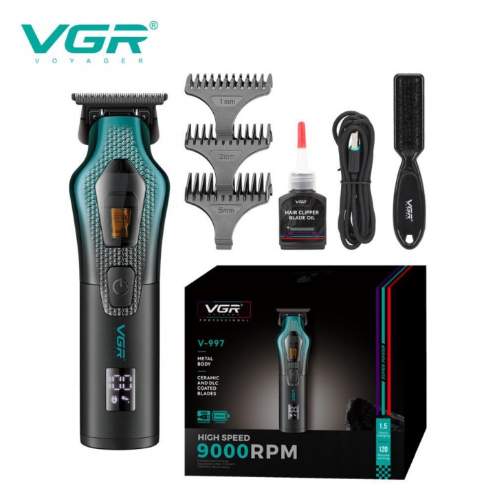 Тример VGR V-997, VECTOR MOTOR 8000-11000 RPM, 3 насадки, LED display