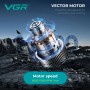 Акумуляторна машинка для стрижки (clipper) VGR V-668, VECTOR MOTOR 8000-11000 RPM, 6 насадок