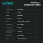 Акумуляторна машинка для стрижки (clipper) VGR V-668, VECTOR MOTOR 8000-11000 RPM, 6 насадок