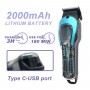 Акумуляторна машника для стриження (clipper) VGR V-692 GREEN, 4 насадки, LED display