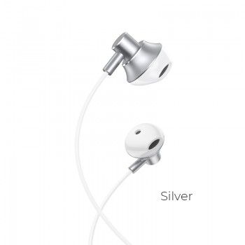 Наушники (проводные) M75 Belle Universal earphones 3.5mm, Silver