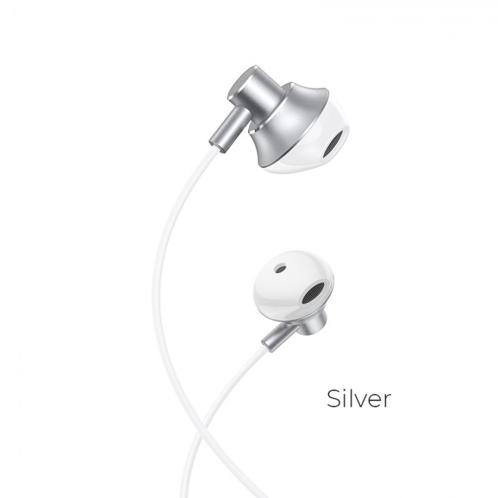 Наушники (проводные) M75 Belle Universal earphones 3.5mm, Silver