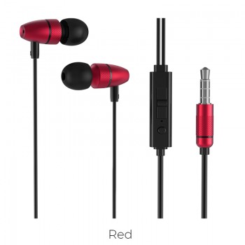 Наушники (проводные) M59 Magnificent universal earphones with mic 3.5mm, Red