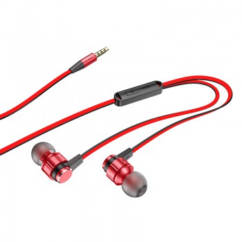 Наушники (проводные) M85 Platinum sound universal earphone with mic 3.5mm, Red flame