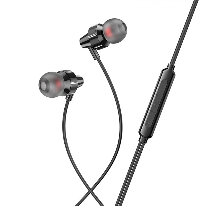 Навушники (дротові) M90 Delight wire-controlled earphones with microphone 3.5mm, Black shadow