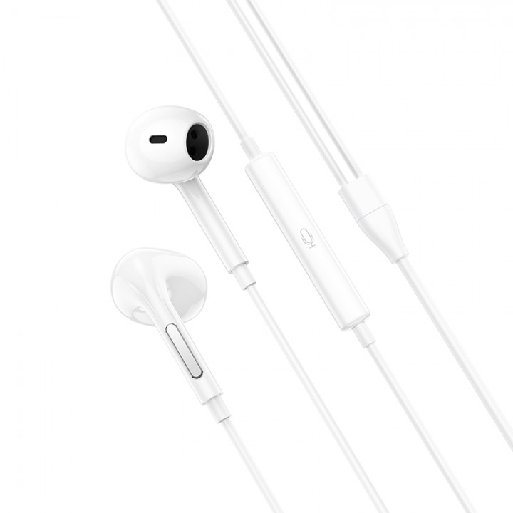 Наушники (проводные) M92 Plumelet wire-controlled earphones with mic 3.5mm, White