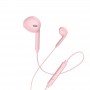 Навушники (дротові) M55 Memory sound wire control earphones with mic 3.5mm, Pink