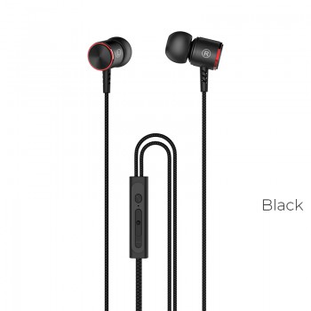 Навушники (дротові) M42 Ice rhyme wire control earphones with mic 3.5mm, Black