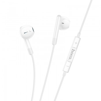 Наушники (проводные) M93 wire control earphones with microphone 3.5mm, White