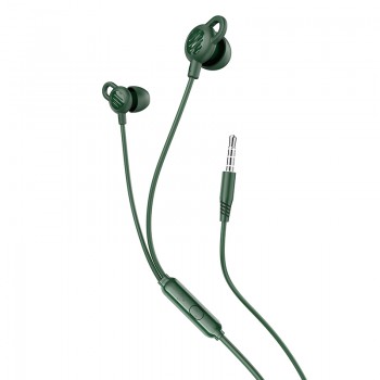 Навушники (дротові) M89 Comfortable universal silicone sleeping earphones with mic 3.5mm, Dark night green