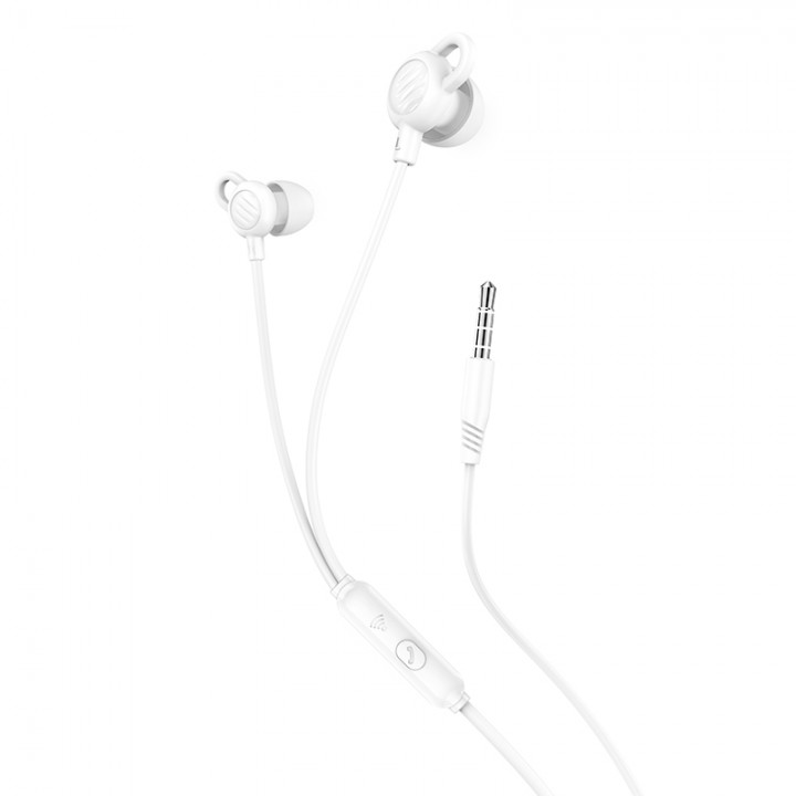 Навушники (дротові) M89 Comfortable universal silicone sleeping earphones with mic 3.5mm, White