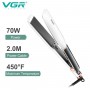 Випрямляч для волосся VGR V-519S WHITE, 100-230 ° C, керамічне покриття 38 мм, 70 W, LED display