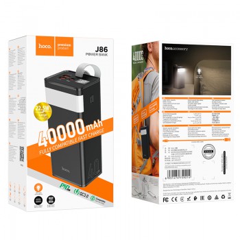 Power Bank J86 Powermaster 22.5W fully compatible (40000mAh), Black
