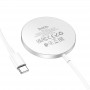 Бездротовий зарядний пристрій Hoco CW47 Original series 15W magnetic wireless fast charger, Silver