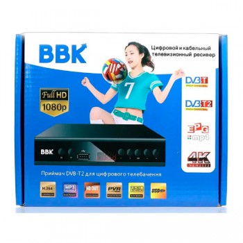 Цифровий ефірний приймач з екраном DVB-T2 IPTV/YouTube/WiFi/MP4/4K/1080 BBK 60шт 7914