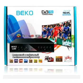 Цифровий ефірний приймач з екраном DVB-T2 IPTV/YouTube/WiFi/MP4/4K/1080 Beko 60шт 7913