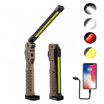 Фонарь WORKLIGHT WL-08-XPE+COB(white+yellow+red), power bank, Li-Ion аккум., поворот180?+180?, магнит, зажим,