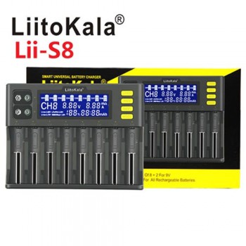 Зарядное устройство LiitoKala Lii-S8, 8х -AA, AAA, 18650, 26650, 21700 Li-ion, LiFePo4, Ni-Mh ОРИГИНАЛ