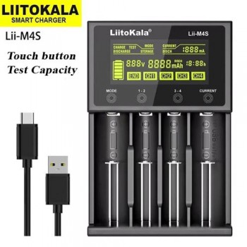 Зарядное устройство LiitoKala Lii-M4S, 18650/ 14500/ 18490/ 18350/ 17670/ 17500/ 16340/ 26650/ 26500/ 32650/