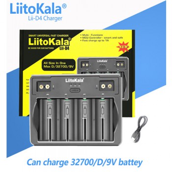 Зарядное устройство LiitoKala Lii-D4, 4x26650/ 18650/ 21700/ 18500/ 26700/ 16340/ 22650/ AA/ AAA/ AA