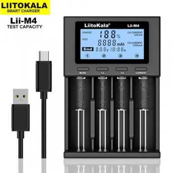 Зарядное устройство LiitoKala Lii-M4, 4хАА/ ААА/ A/ 14500/ 16340/ 18350/ 18650/ 26650